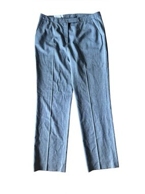 Escada 40 Light Gray Work Pants Trousers Slacks Zip Button Fly New Wool